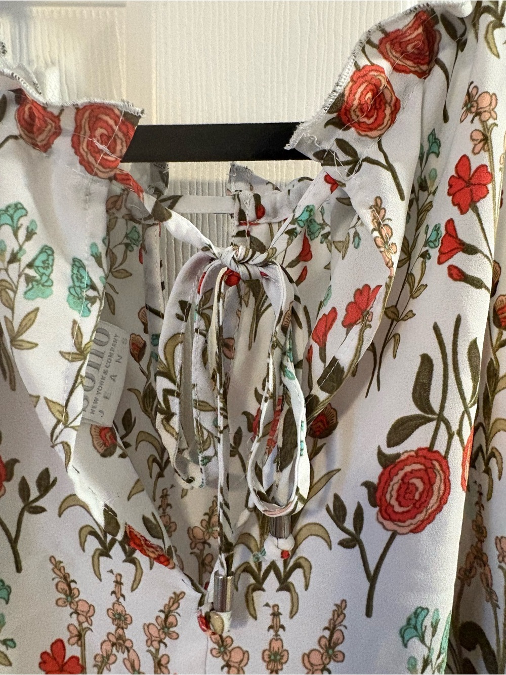 Floral White Circle Skirt with Orange & Green Print - Picture 4 of 5